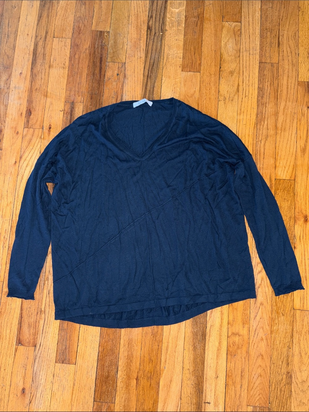 Kokun V-neck Long Sleeve Women's Sweater - Navy
